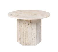 Table Basse Ronde Epic Ø60 en Travertin Blanc