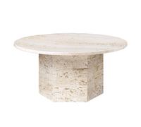 Table Basse Ronde Epic Ø80 en Travertin Blanc