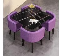 Table basse ronde et 4 chaises - Petite table de salle à manger et bureau - Table de réunion élégante - Table de conférence et chaise pour magasins et maison