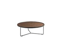Table basse ronde et acier noir 2006C, Ø100 x 35 cm. -