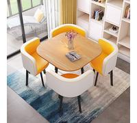 Table basse ronde et chaises pour réunions d'affaires - 4 chaises - Table à manger - Petites tables rondes pour bureaux et magasins - Matériau PU - 128 x 80 x 73 cm