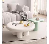 Table basse ronde gigogne - Design minimaliste moderne, table d'appoint de canapé élégante avec 4 pieds, table centrale polyvalente pour les petits espaces, convient pour le salon, la chambre à