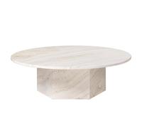 GUBI Epic Table Basse Ronde Ø110 Travertin Blanc