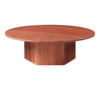 Table Basse Ronde GUBI Epic Ø110 en Travertin Rouge Brûlé