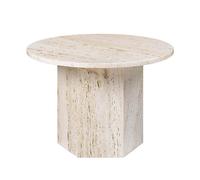 Table Basse Ronde GUBI Epic Ø60 en Travertin Blanc