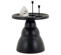 Table basse ronde LORIS Design Moderne Diamètre 50 cm Noire, Table d'appoint Design en Métal