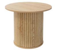 ML-Design Table basse ronde Ø 60 x 50 cm aspect bois marron avec plateau dépassant mobilier pour la maison console d'appoint contemporain pour canapé