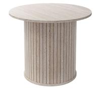 Table basse ronde ML-Design 60 x 60 x 50 cm aspect pierre beige avec plateau dépassant pour canapé