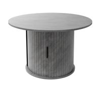 Table basse ronde ML-Design 80 x 80 x 50 cm aspect béton avec porte coulissante espace de rangement