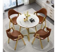 Table basse ronde moderne 80 cm et chaises en cuir capitonné pour la maison, le salon, le bureau, la réception, la salle de conférence, le club, le balcon