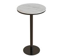 Table basse ronde moderne de 104,9 cm - Base décorative en métal en pierre naturelle frittée idéale pour les restaurants commerciaux, les magasins de gâteaux, les magasins de thé au lait - Finition