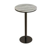 Table basse ronde moderne de 104,9 cm - Pierre frittée naturelle et métal - Table de salle à manger élégante et décorative pour magasins de gâteaux et de thé au lait - Finition noire