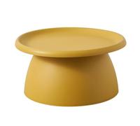 Table basse ronde moderne - Mini table d'appoint en plastique pour balcon, 71,1 x 71,1 x 35,6 cm (L x l x H), design nordique simple