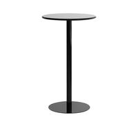 Table basse ronde moderne noire pour la maison, le bureau, bar en métal élégant avec côté canapé, goûter et salle à manger (60 x 60 x 72 cm)