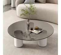 Table basse ronde moderne, pieds en bois massif robuste, design nordique, parfaite pour centre de table de salon