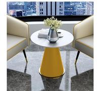 Table Basse Ronde Moderne, Plateau en Ardoise, Durable Et Facile à Nettoyer, Table Basse Minimaliste, Bords Arrondis, Anti-Choc, Grand Châssis Robuste, Yellow 60 * 56 * 44cm