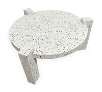 Table basse ronde moderne Titouan D84cm Effet Terrazzo