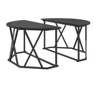 vidaXL Table basse ronde moderne – Chêne noir 80×80×42 cm – Bois d'ingénierie & acier, finition mate
