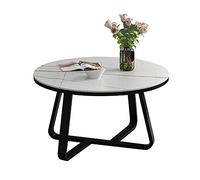 Table basse ronde nordique élégante en métal et roche, table à thé simple créative pour salon et balcon, table d'appoint moderne de 50 cm (couleur : A)