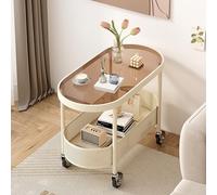 Table basse ronde ovale pour salon avec espace de rangement avec roulettes, assemblage facile pour appartement, bureau, salon, chambre à coucher