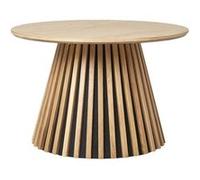 DUBLIN - Table basse Ronde Pied Central Relief MDF Placage Chêne clair -