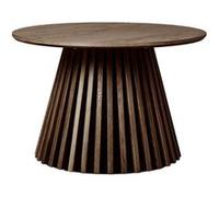 DUBLIN - Table basse Ronde Pied Central Relief MDF Placage Chêne fumé - Altobuy Marron