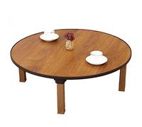 Table basse ronde pliante respectueuse de l'environnement, table basse de style japonais pour salle à manger, travail, petit bureau, parfaite pour le sol, la chambre, la baie vitrée, l'heure du thé.