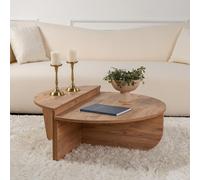 Table Basse Ronde Podium Pin Atlantique 90cm Poul Marron