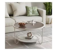 Table Basse Ronde pour Salon, Design Moderne du Milieu du siècle, idéale pour la Maison, Un Bar, Un Magasin, Un Bureau, avec Plateau en Verre Marron, Taille Moyenne