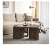 Selsey Wisconsin Preffines Table Basse Ronde 85 cm Noyer, Walnut