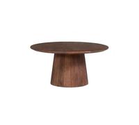 Table basse ronde RIMBAUD - Effet bois brun 80 cm