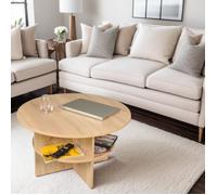 TABLE BASSE RONDE RONDO DIAM. 80 / DECOR CHENE BLANCHI