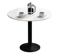 Table basse ronde scandinave en granit - 70 cm - Table d'appoint tulipe pour balcon et salon - Petite table à manger moderne et élégante - Décoration d'intérieur noire