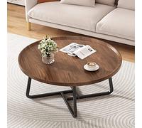 Table Basse Ronde, Table De Salon, Style Industriel, Simple Petite Table Ronde Meubles De Salon Tables Sofa Hôtel Appartement Tables Basses Tables Basses De Salon ( Color : Walnut , Size : 50*50*40cm
