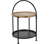 Table basse ronde style loft avec poignée, en métal, 39 x 55 cm