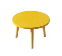 Table Basse Ronde, Table d'appoint en Bois Moderne, avec Pieds Robustes et durables, pour Salon, Balcon, Cuisine,Jaune,40 * 40 * 30cm