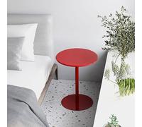 Table basse ronde vintage dorée avec base en marbre - Petite table d'appoint, pour petits espaces, pour canapé, chaise, patio