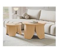 Table basse ronde - VIVIALLY- 80 cm - couleur chêne naturel