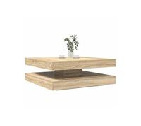 vidaXL Table basse rotative 360° chêne Sonoma 90×90×34,5 cm – table d'appoint