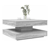 vidaXL Table basse rotative à 360 degrés Sonoma gris 70x70x34,5 cm