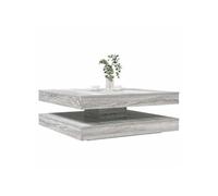 Table basse rotative à 360 degrés sonoma gris 90x90x34,5 cm, table d'appoint, table de salon, table basse moderne, 3321356