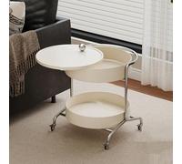 Table basse rotative avec roulettes verrouillables - Armoire latérale mobile pour salon et bureau à domicile, table d'appoint polyvalente et chariot de rangement