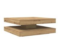 vidaXL Table basse rotative moderne à 360° 90x90x34,5 cm Chêne artisanal