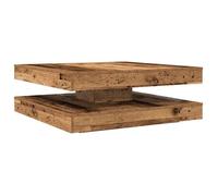 vidaXL Table basse rotative à 360° Vieux bois 90x90x34,5 cm Multicolore