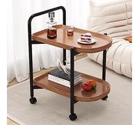 Table basse roulante avec étagère de rangement polyvalente pour salon, table centrale, canapé, table d'appoint de cuisine, chariot de collation et de fruits, design compact pour une mobilité facile