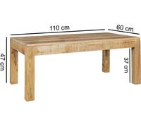 Table basse RUSTICA 110 x 60 x 47 cm bois massif mangue naturel