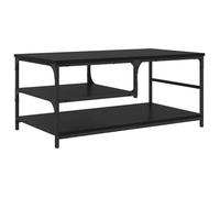 Table basse rustique industrielle - vidaXL - Chêne Noir - 90x49x40 cm - Bois d'ingénierie - Cadre métallique