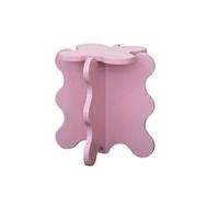 Table Basse Salon Forme de Fleur, Comptoir en Forme de Vague, Plaque Épaissie, Jambes en Forme de X Plusieurs Couleurs, Bois, pour la Maison, Le Salon (Color : Pink)