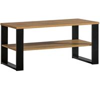 Table Basse Salon Lamia 100x56x48cm Chêne Wotan Noir Avec Plateforme