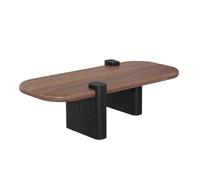 Table Basse Salon Moderne Style Médiéval Pin Table À Thé Grandes Planches Plan de Travail Large Coins Arrondis Hauteur Confortable Coffee Tables pour Salon, Bureau(Brown,120x55x45cm)
